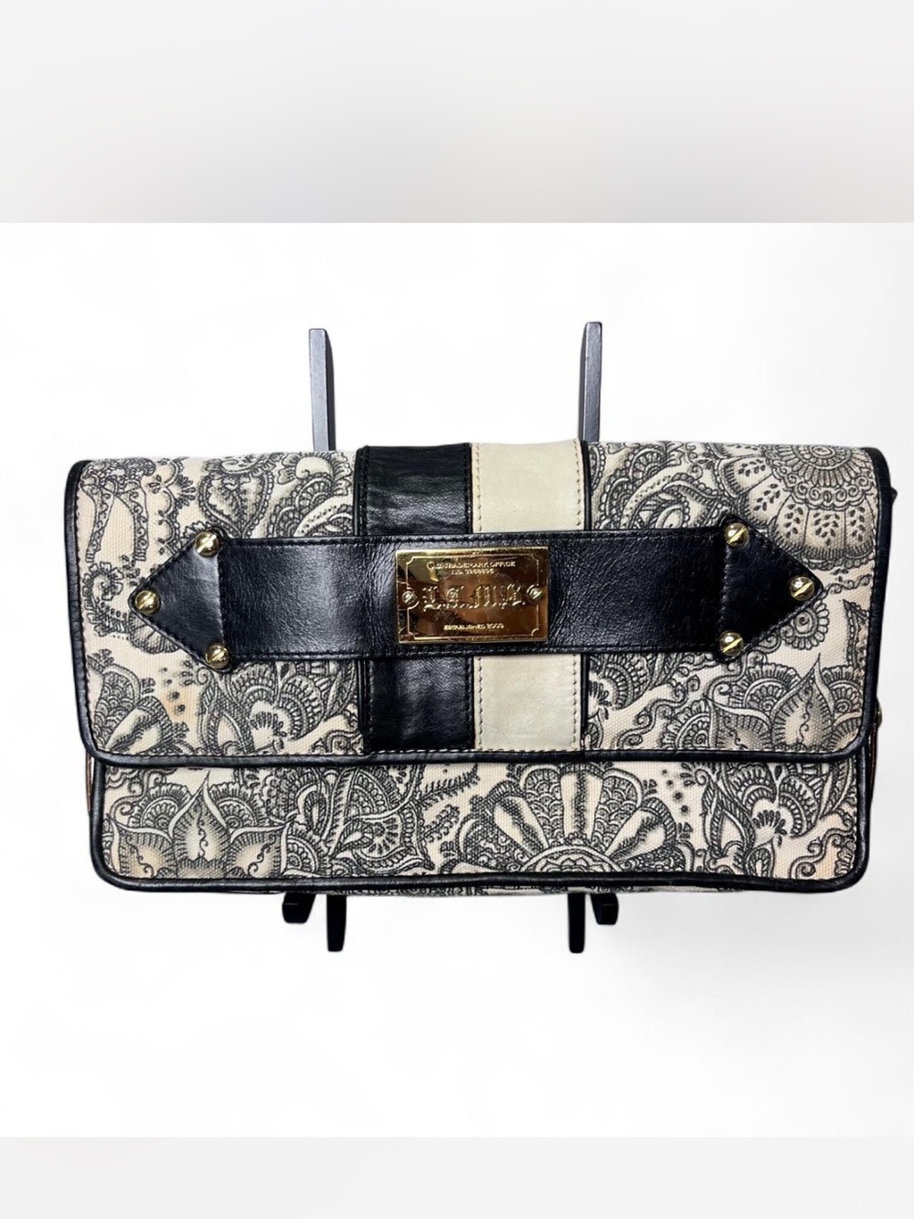 L.A.M.B. Gwen Stefani Darjeeling Tattoo Paisley Henna Clutch Purse Bag Y2K Vtg